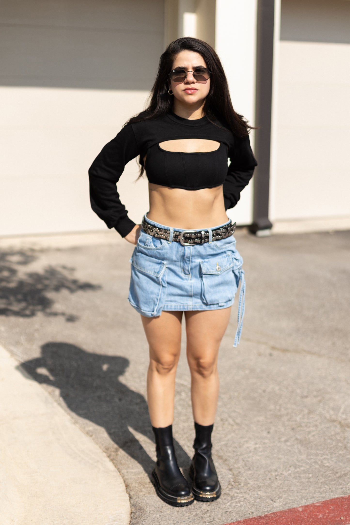 Denim Cargo Skirt